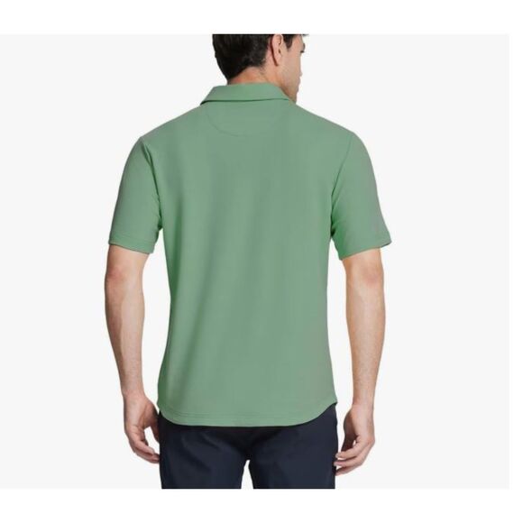 VANCAMEL Mens Large Green Quarter Zip Polo Shirt Dynamic Flex Cotton Stretch NWT - Picture 2 of 6